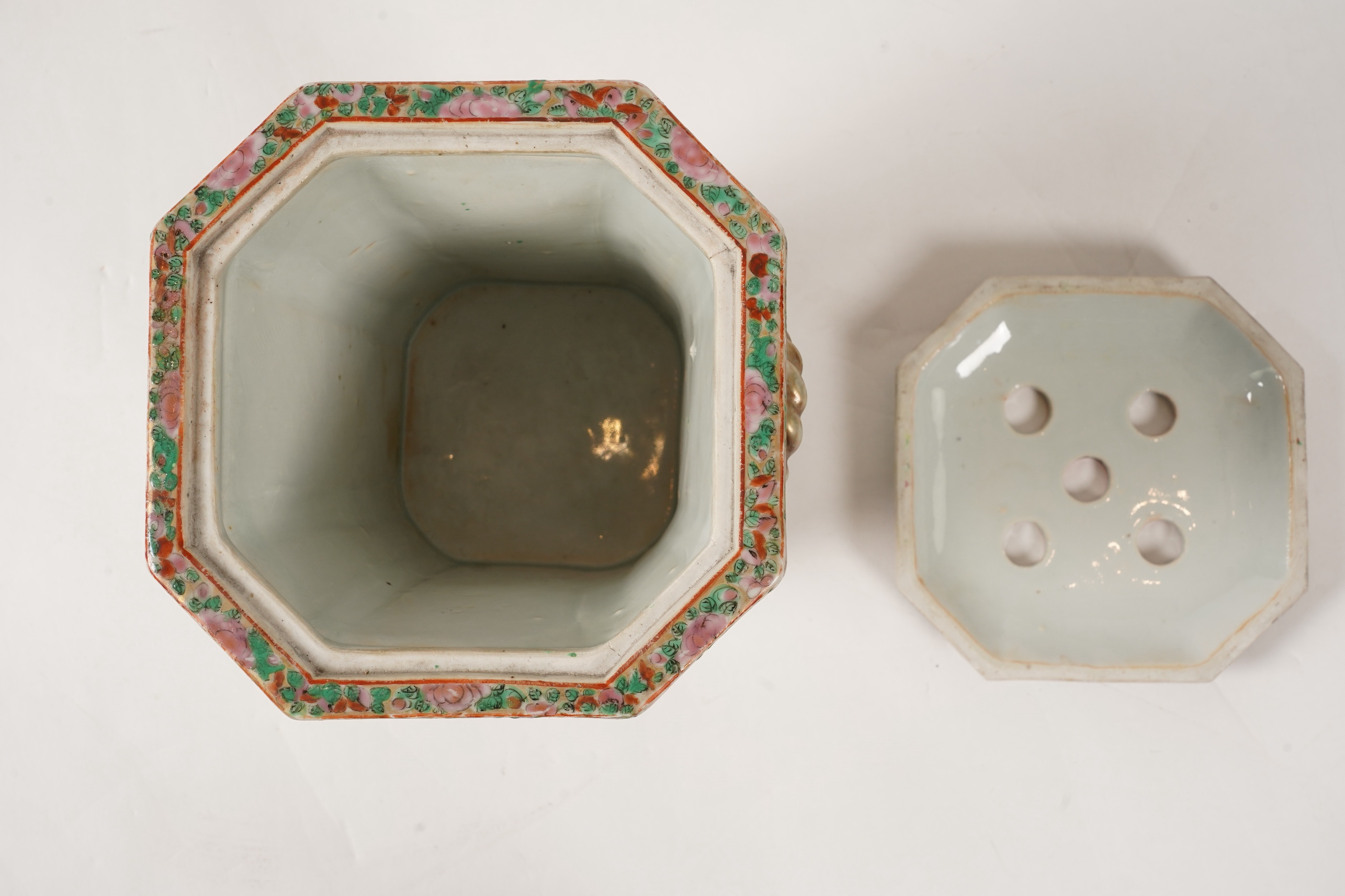 A Chinese famille rose bough pot and cover, Daoguang period (1821-50)